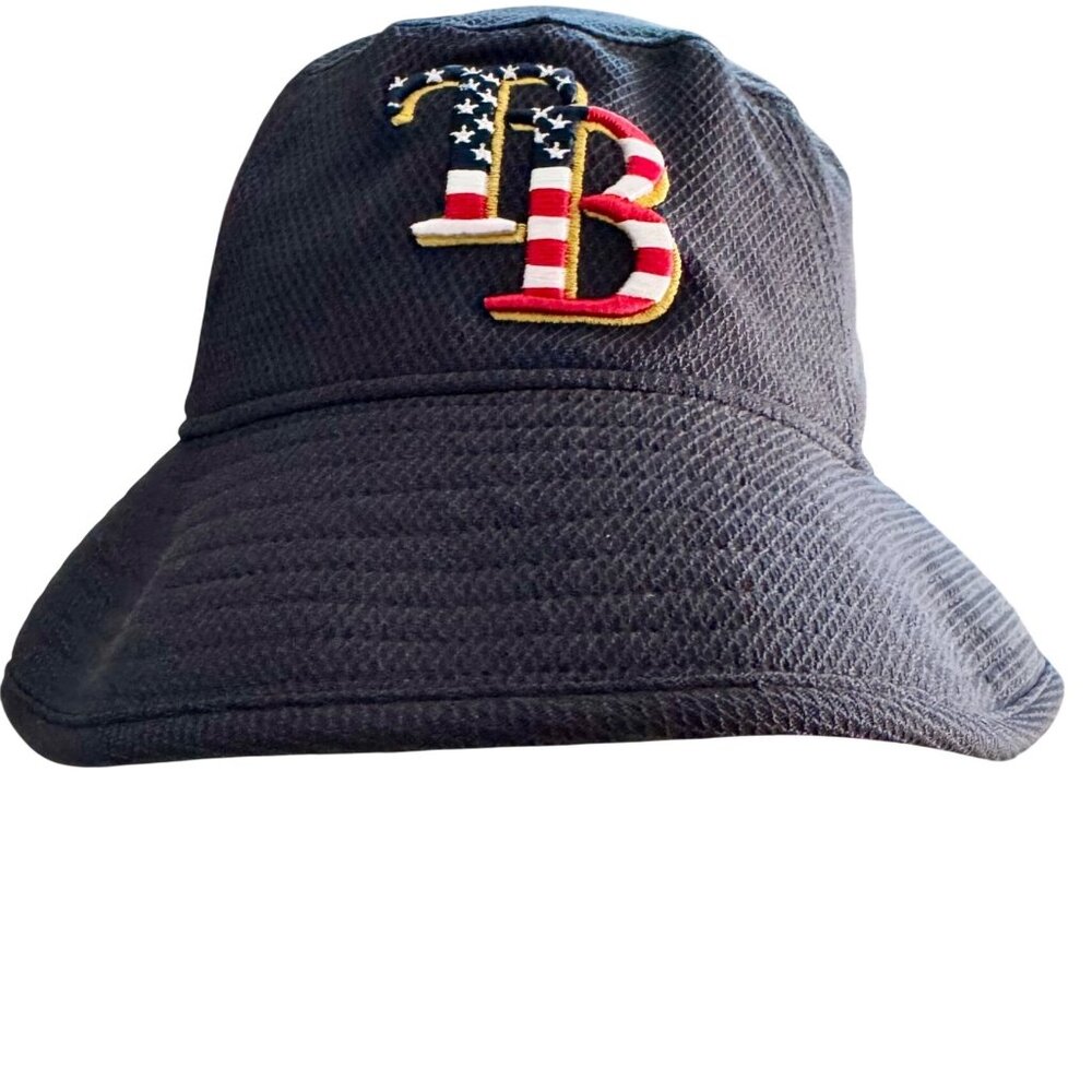 Tampa Bay Rays MLB Wide Brim Bucket Hat Stars & Stripes Design One Size
